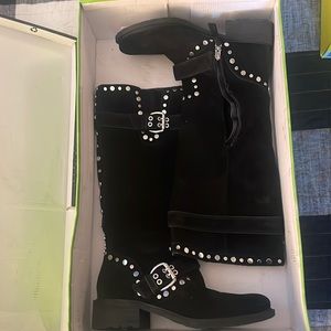 SAM EDELMAN Deryn Knee High Black tall stud boots. Like new worn maybe once